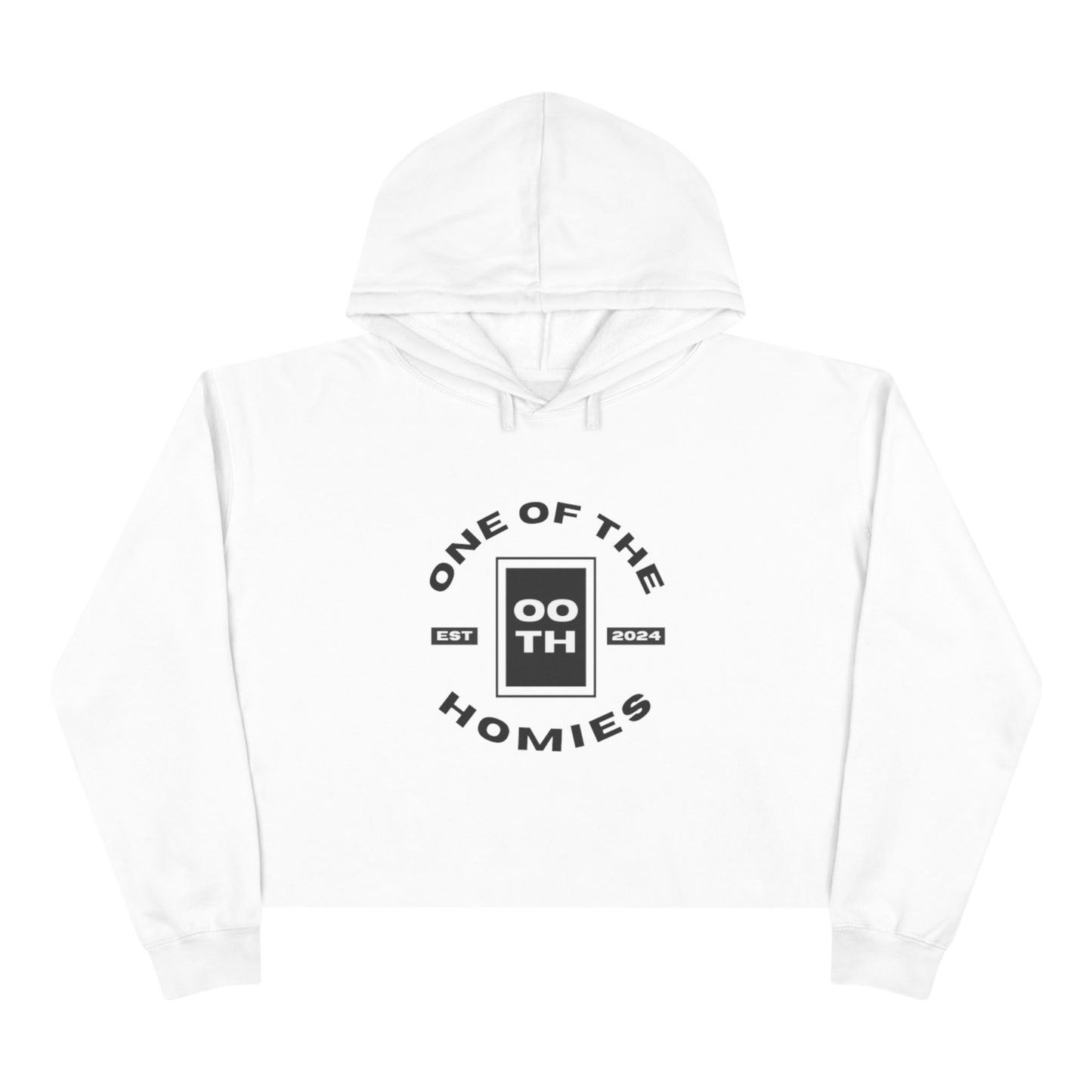 The Homies White Logo Crop Top Hoodie