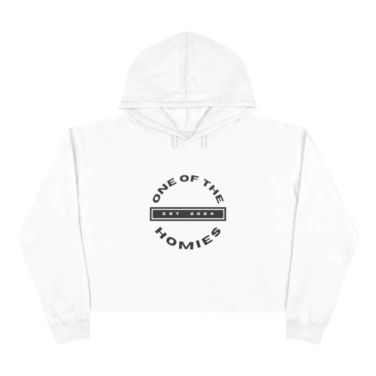 The Established Homies White Crop Top Hoodie