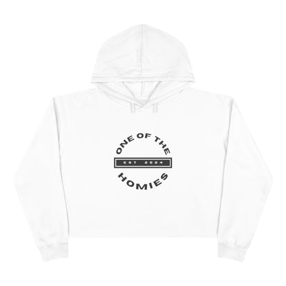 The Established Homies White Crop Top Hoodie