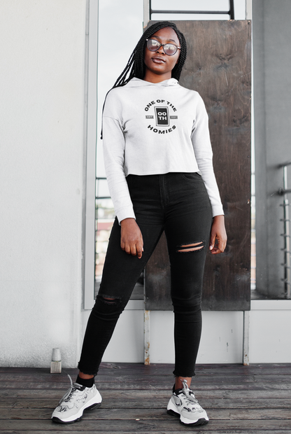 The Homies White Logo Crop Top Hoodie