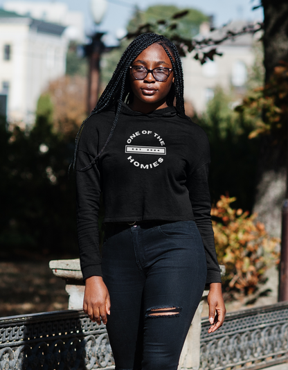 The Established Homies Black Crop Top Hoodie